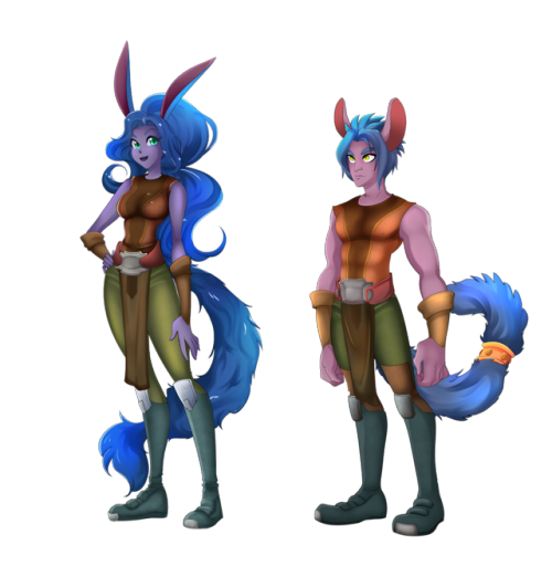 Another commission I just finished for b0bulat0r this time of a pair of Aurin from Wildstar!&nb