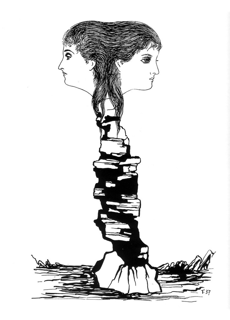 miss-catastrofes-naturales:   	1937 drawingA por calypsospots    	Toyen, drawing,