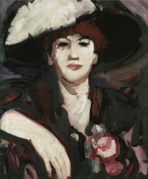 Anne Estelle Rice, Café d'Harcourt (1907). John Duncan Fergusson (Scottish, 1874-1961). Oil on canva