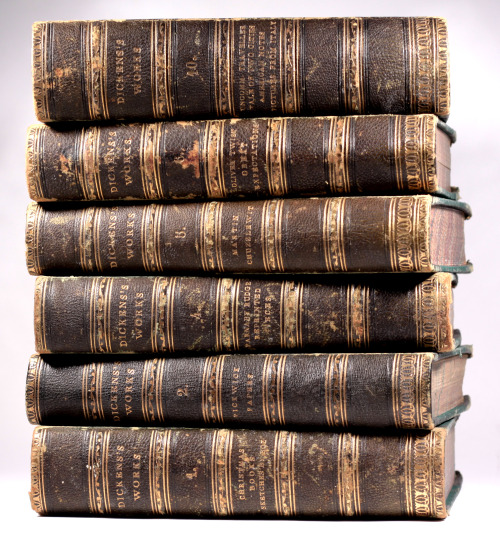 michaelmoonsbookshop:Dickens’s Works Leather bound volumes from the 1860’s