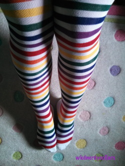 wkdnerdycollars:  Rainbow thigh highs are