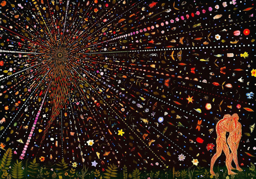 signorformica:Untitled / Expulsion from the Garden (2000). Fred Tomaselli (b.1956, Santa Monica, Cal