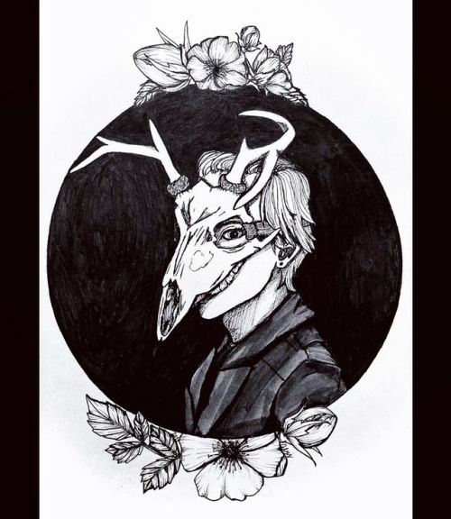 Day ten I present to you my “deer skull” warlock ✨ This might be my favorite of the drawing I’ve don