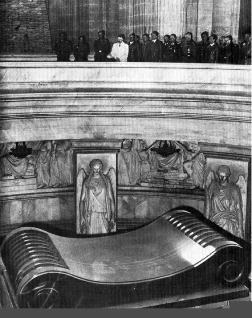 Hitler visits Napoleon Bonaparte’s tomb after the Fall of France, 1940.