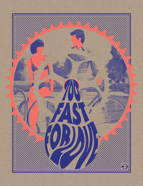 Typography Tuesday Bikesploitation 3 poster design. Limited edition 2 color screen print on kraft pa