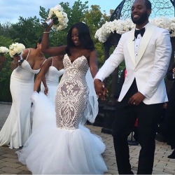 dynastylnoire:  frenchinhalechanelxoxo:  blackloveisbeautiful:  ✊🏾❤️  Gorgeous 😍  the bridal gown and jumpsuit are from pantorabridal. black owned.  https://www.instagram.com/pantorabridal/ 