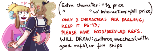 marinscodraws:hey! I updated my commission info so everything’s in one place (I also bumped up some 