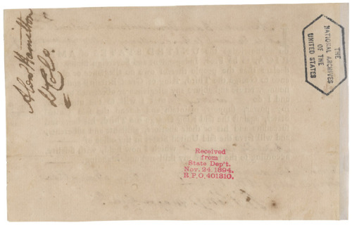alexandrhamilton:usnatarchivesexhibits:Alexander Hamilton’s Oath of Allegiance , 05/12/1778.It