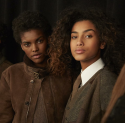 imaanhammamofficial: imaan &amp; amilna backstage @ ralph lauren f/w16 