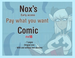 noxrum: !Warning this is a R 18 comic! Hi guys! So I’ve knuckled down and made a small comic! It is only 7 pages long and it’s of my character Nox getting it on with a tentacle demon. I’ve decided to put up as Pay what u want early access! If you