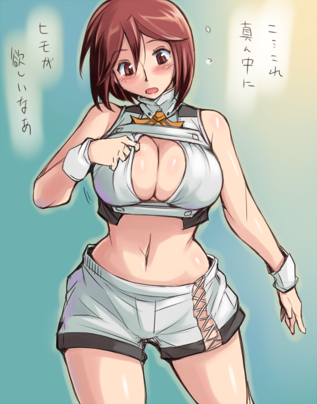 Gelbooru- Image View - 1girl aquarion (series) aquarion evol blush breasts brown