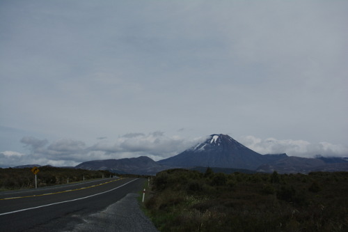 photographybywiebke:Leaving the Central North Island behind: Mt Ngaruhoe and Mt Ruapehu, New Zealand