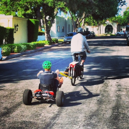 Not even a broken patella can stop this guy from biking to work.