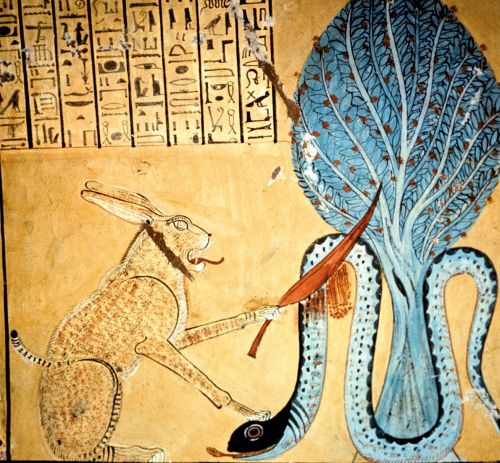 Re in the form of a CatUnder a sacred sycamore, the Great Cat of Heliopolis, one of the forms taken 