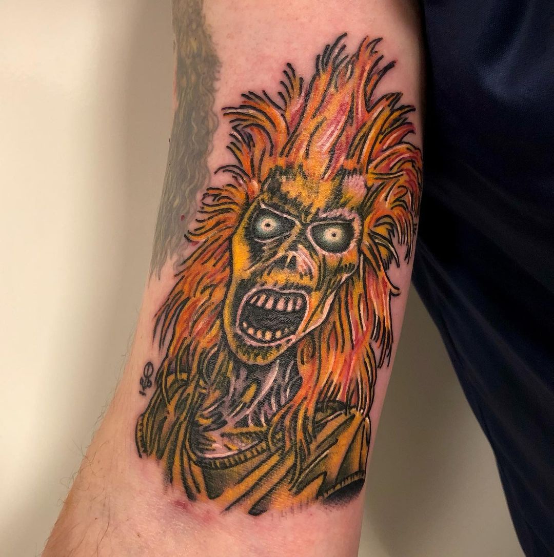 Iron Maiden on my leg by Rudy at State Street Tattoo  Salem OH   rtraditionaltattoos