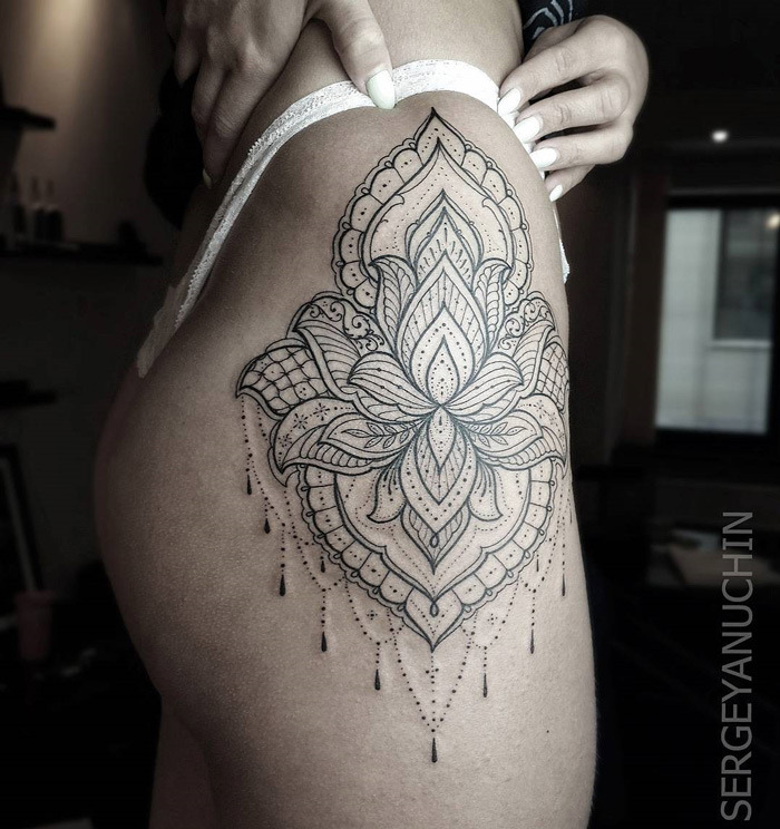 Tattoo Ideas — Lotus Mandala Hip Tattoo ...