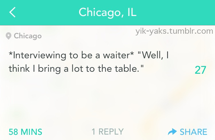 yik-yaks:  Follow Yik-Yaks for more.