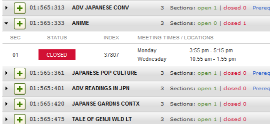chavlover1776:  rutgers has a 300-level class on anime that has closed before registration
