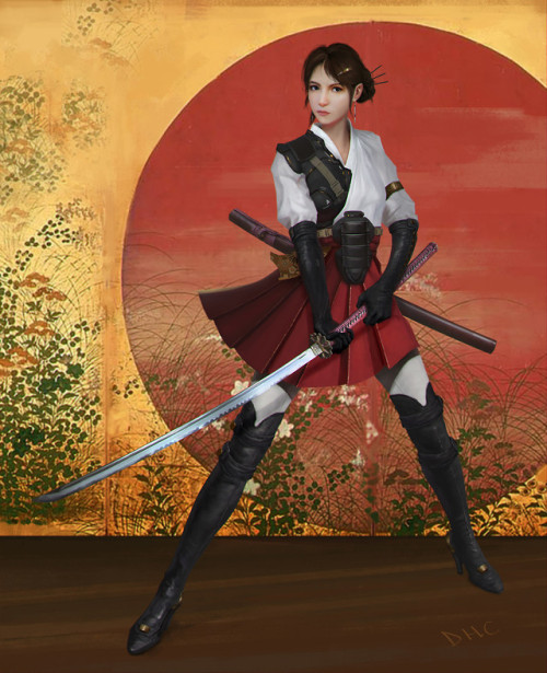 Katana Girl  Dunhuang Chen www.artstation.com/artwork/A9w5Re