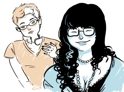 An I-can&rsquo;t-sleep-because-anxieties-n&rsquo;-stuff doodle.  Me and my roommate and