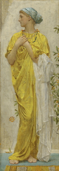 Standing figure in yellow and blue – Albert Joseph Moore