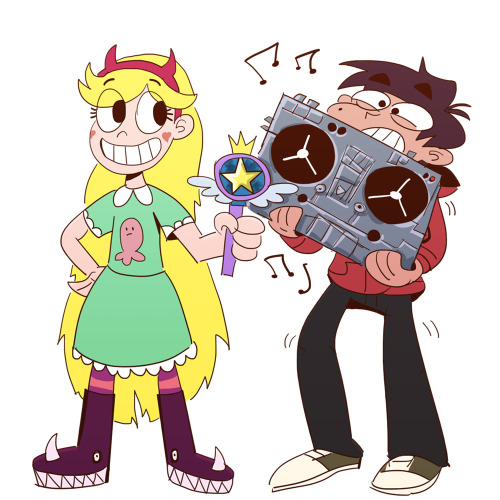 startherandomparty princess requested “Star with a boombox in the distance”, but I think messed up as I couldn’t help to add Marco in the pic. Hopefully, she won’t be mad.