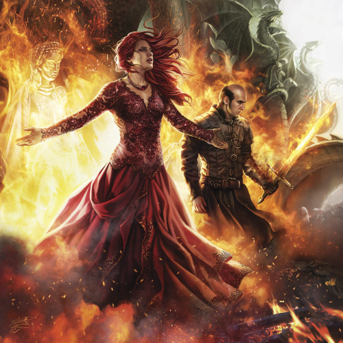Melisandre and Stannis by Magali Villeneuve for the 2016 ASOIAF calendar (x).