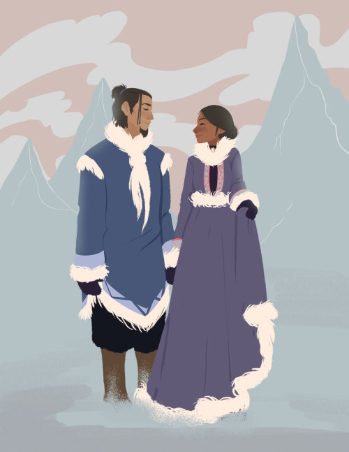 jasminedragonart:Some more Hakoda and Kya?Kofi link is on my page