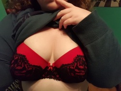 lustxlace: Comfy sweaters over pretty bras