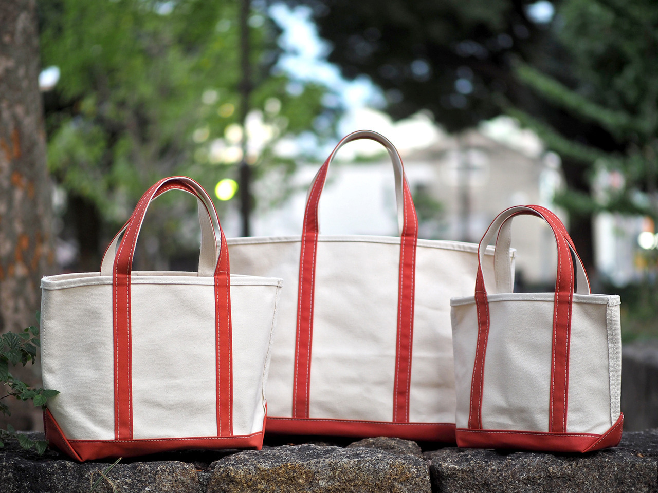 Hunky Dory Nagoya L L Bean Boat Tote Bag Open Top Orange Spice