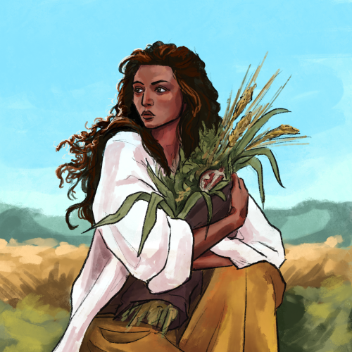 a young demeter for today!! thank u to @stripedroseandsketchpads for the prompt :)