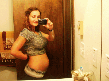 obgyn-ville:maiesiophiliac-surrogate:Best gif ever!Her beautiful growing pregnancy.