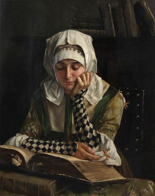 lilacsinthedooryard:Willem Geets (Belgium, 1838-1919)Young Woman Reading