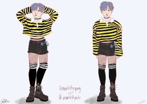 ART OF THE MONTH: february poll result: *yoongi* in a croptop follow me on twitter @ moonkittyyoongi