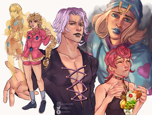 Some requests from IG and Twitter  -Fem boss Giorno -Abbachio with a new look -Trish + ano