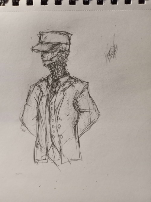 Just A Lil Sketch Drawing Of My Favorite Gendafluid Robotic Parasite Train Conductor. Her Name Is Zehlc