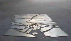 delicatematter:  Alicja KwadeParallelwelt 2 (2008)water jet-cut plate steel 