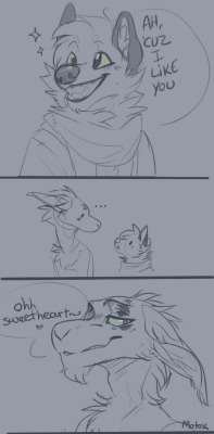 countach-r:  motok-wolf:  when an unstoppable flirty meets an immovable ace Im so sorry Lila but I had this forever on my head I had to draw it off xD ((ps: idk what happened to the img resolution Ill fix it later)) bonus:  Hehe awws so cute!❤️🐾