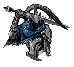 bizarrejuju:  Trying to get used to my cintiq today, kinda awkward feel but fun. Friend requested Artorias through skype for test run.