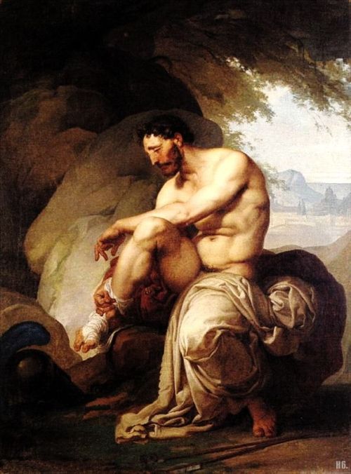hadrian6:The wounded Philoctetes.    Francesco Hayez. Italian. 1791-1882.oil on canvas.       http:/