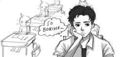 weebstan: otayuri au in which theyre the same age and is in the same class, otabek is bored and yuri’s face is distracting him. HHHHH