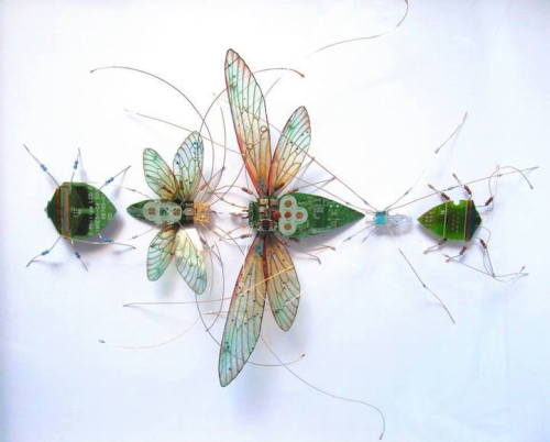 from89:  Artist Julie Alice Chappell creates beautiful miniature sculptures of insects using circuit boards found inside discarded electronics.