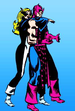 flyntwardtheweedlord:hawkeye and mockingbird in west coast avengers (1985)