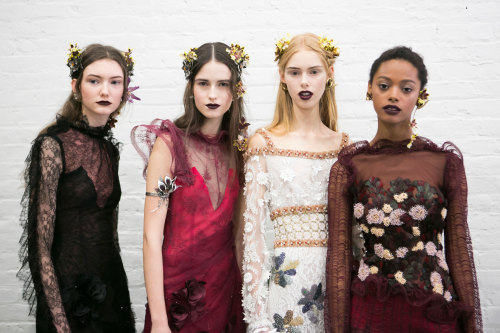 runwayandbeauty:Backstage at Rodarte Fall 2016, New York Fashion Week. 