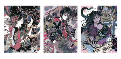 “Youkai Girls“ - for Giant Robot Gallery’s “NANA” show. Original was black & white with red copi