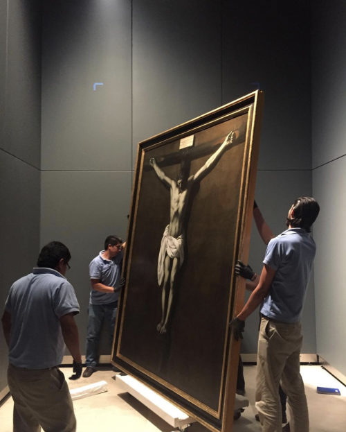 Francisco de Zurbarán - The Crucifixion.Preparing the exhibition “El arte de las naciones. El Barroc