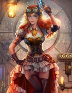 zerocypher:  Steampunk Gotham ladies by Yang