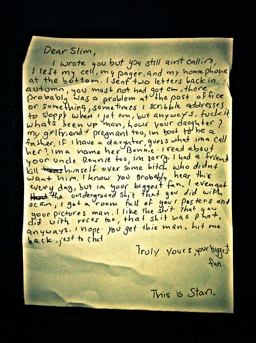 fyeahblackhippy:  Letter Stan wrote to Em. 