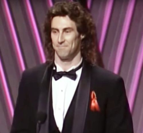 Bill Lauch accepts the Academy Award for Best Original Song on behalf of his partner, Howard Ashman,