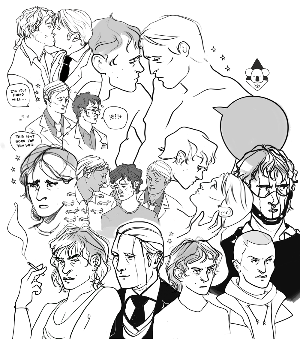 breannadolly:  all the old hannibal &amp;au doodles. 